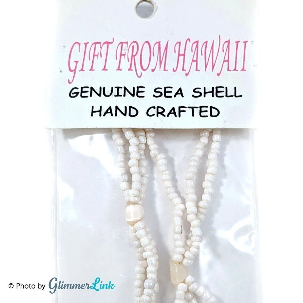 NWOT Hawaii Genuine Shell Triple Strand Necklace - Picture 9 of 11